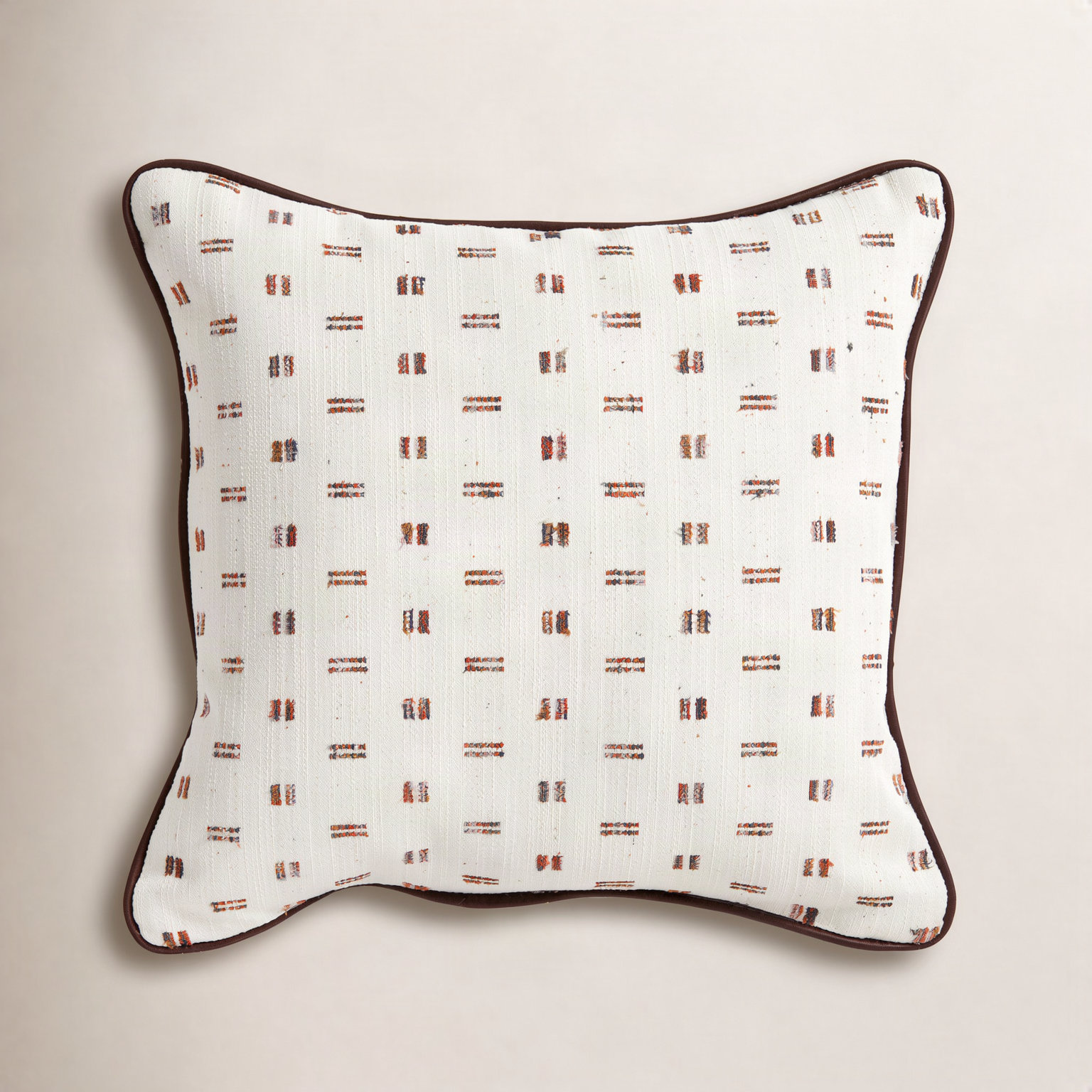 Zisper Geometric Throw Pillow, Ivory, 20" x 20"