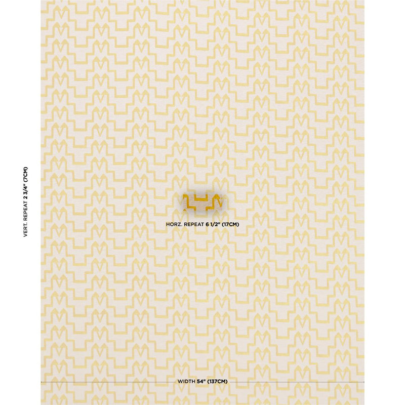 Schumacher X David Kaihoi Turkish Step Fabric, Yellow