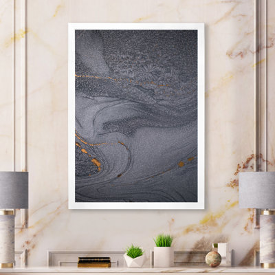 «Dramatic Grey», impression sur toile monochrome fluide moderne