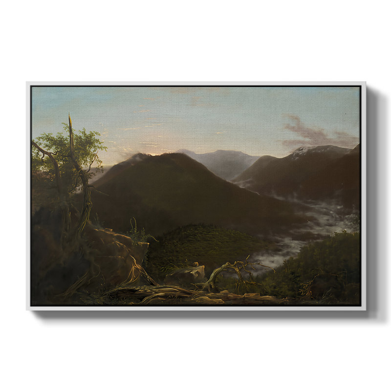 Lever de soleil dans les montagnes de Catskill, 1826 - Thomas Cole, toile tendue avec châssis, 24 po x 36 po, Blanc