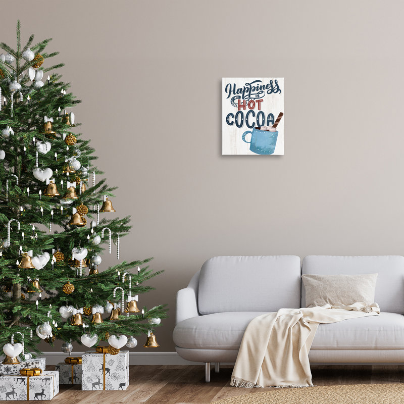 «Happiness Is Hot Cocoa», conception par Kim Allen, H 20 po x l 16 po