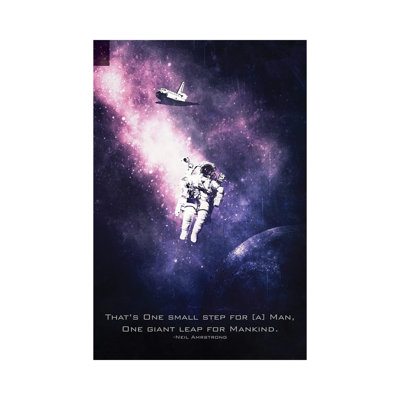 Neil Armstrong Tagline 1 Piece Wrapped Canvas Painting