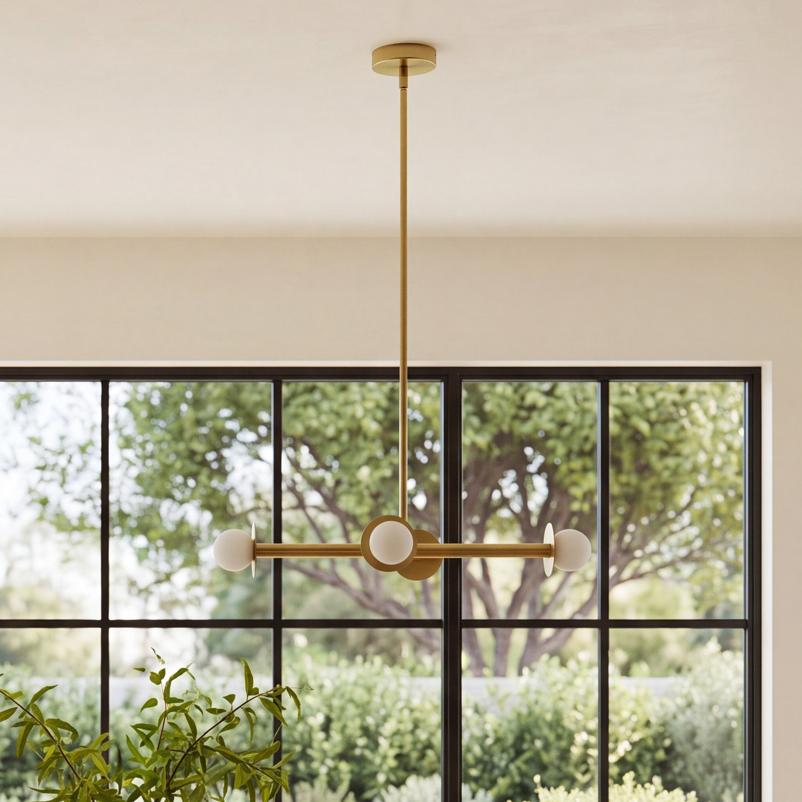 Allegra 4-Light Chandelier, Burnished Brass
