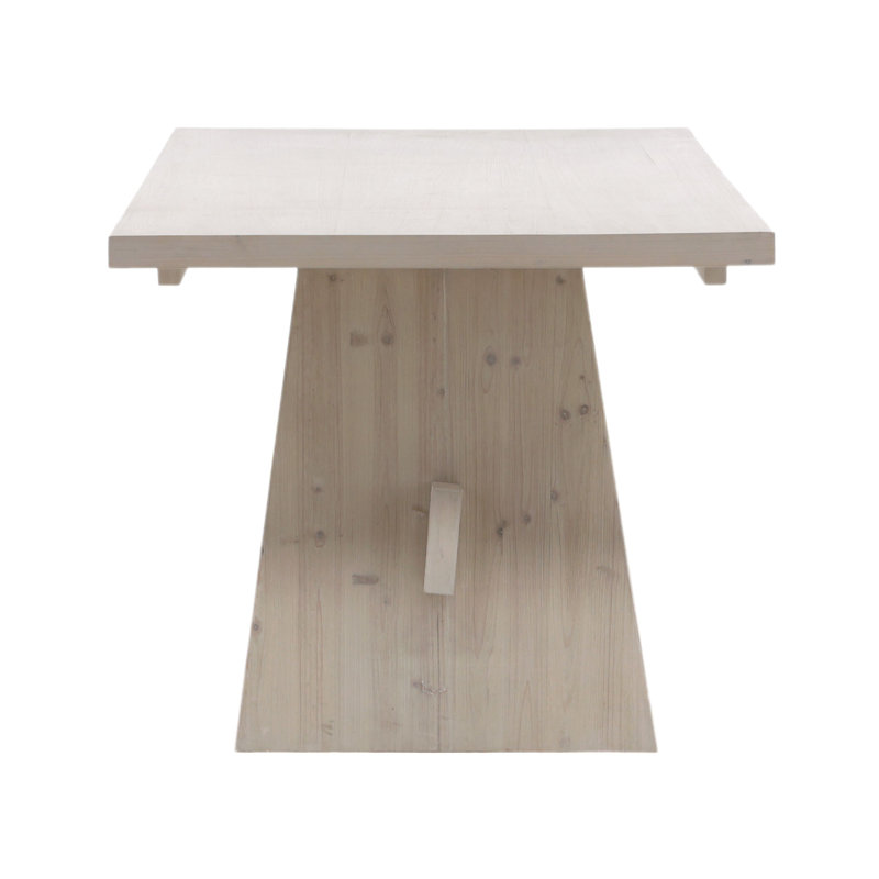 Phelan 95" Wide Reclaimed Pine Wood Dining Table, Whitewash