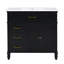 Ensemble de meuble-lavabo simple 36 po avec lavabo en céramique, structure en bois massif, 2 tiroirs fonctionnels et armoire-115630028