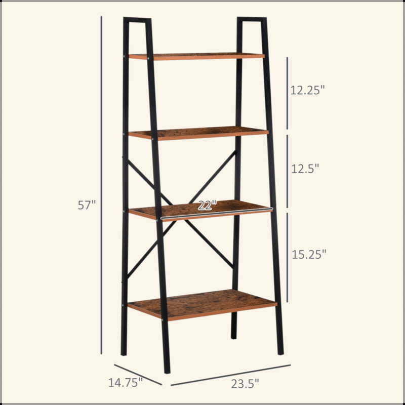 Bibliothèque en bois et métal