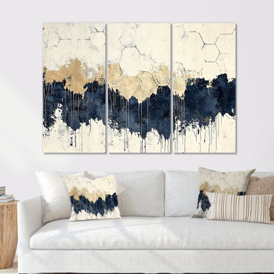 Abstract Geometric Forest Landscape - Abstract Geometric Wall Art Print Set