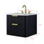 Ensemble de meuble-lavabo simple 24 po avec plateau en pierre d'ingénierie Liljan-559609235