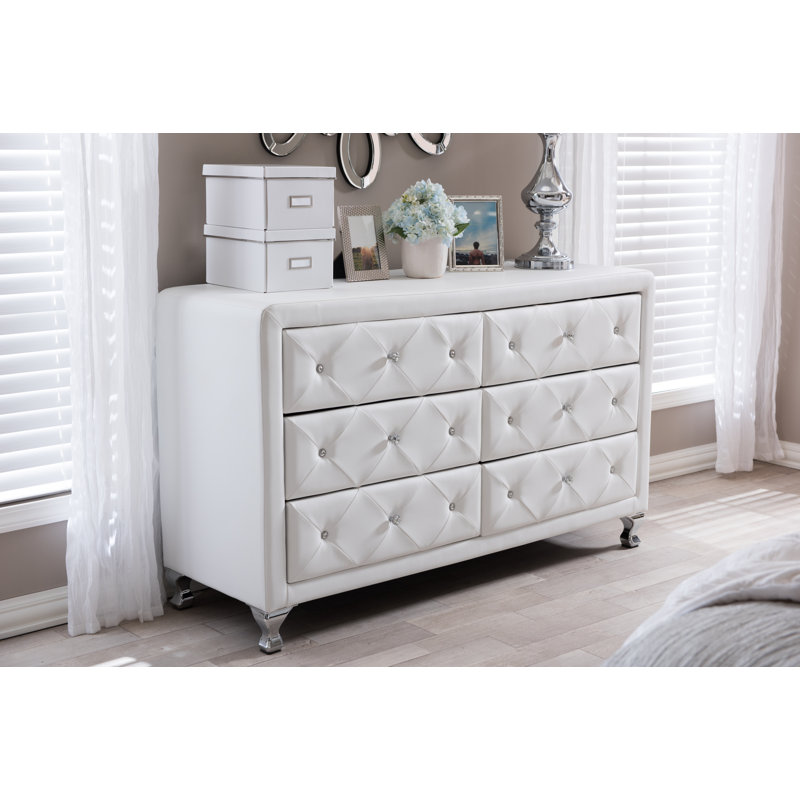 Beglin 52.75'' W 6 - Drawer Dresser, White