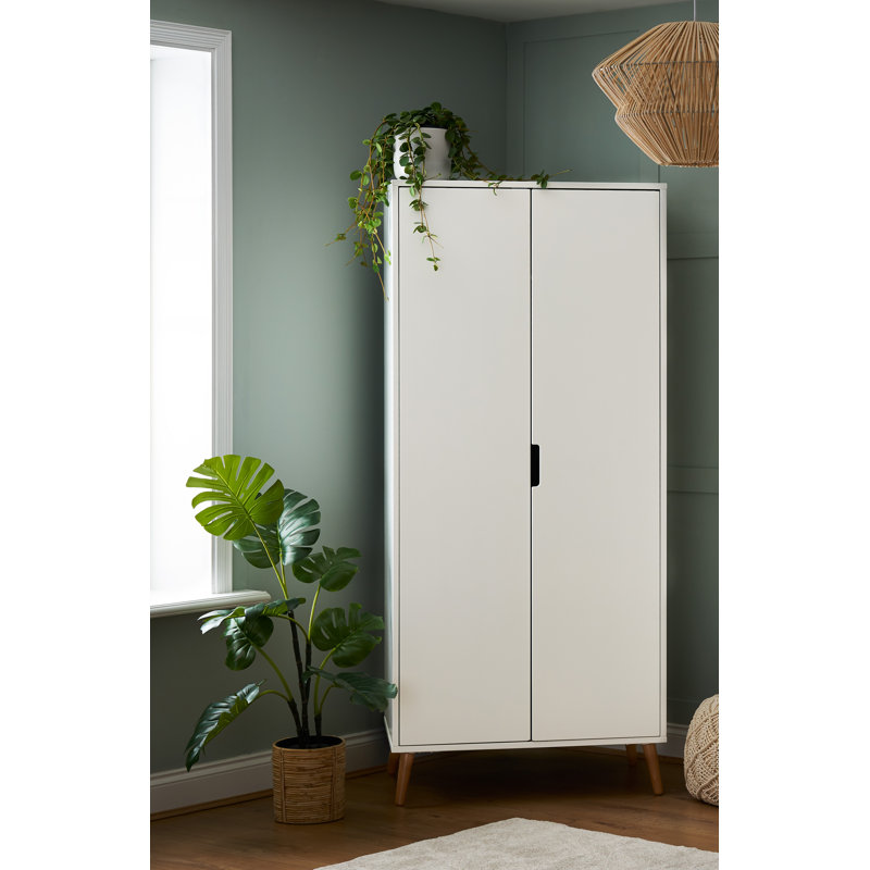 Maya Double Wardrobe - White with Natural