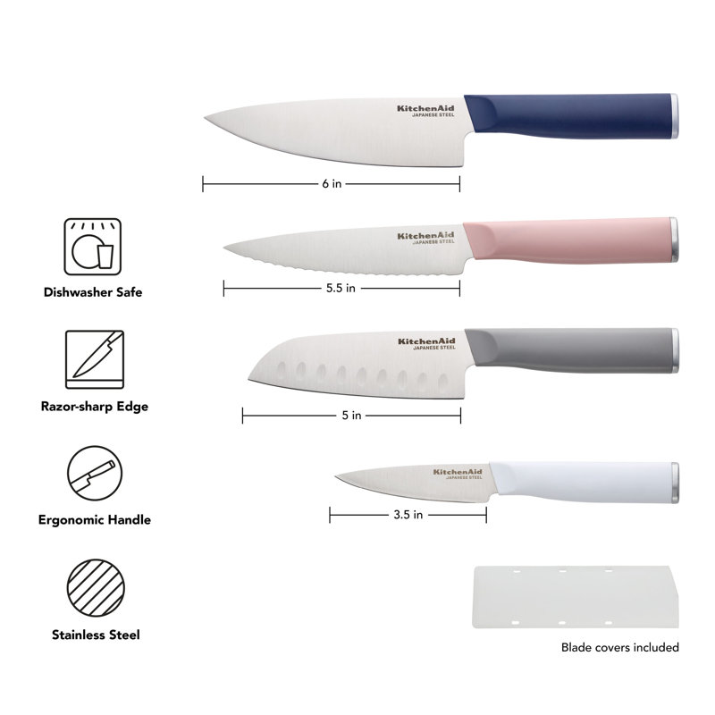 Kitchenaid Classic Chef Knife Set, 4 Piece, Green
