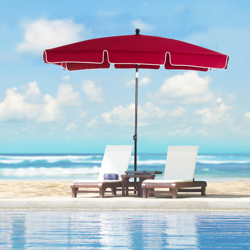 Oley 2m x 1.3m Rectangular Traditional Parasol, Red