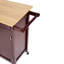 Chariot de cuisine rectangulaire en bois avec 1 porte et compartiments ouverts, brun espresso