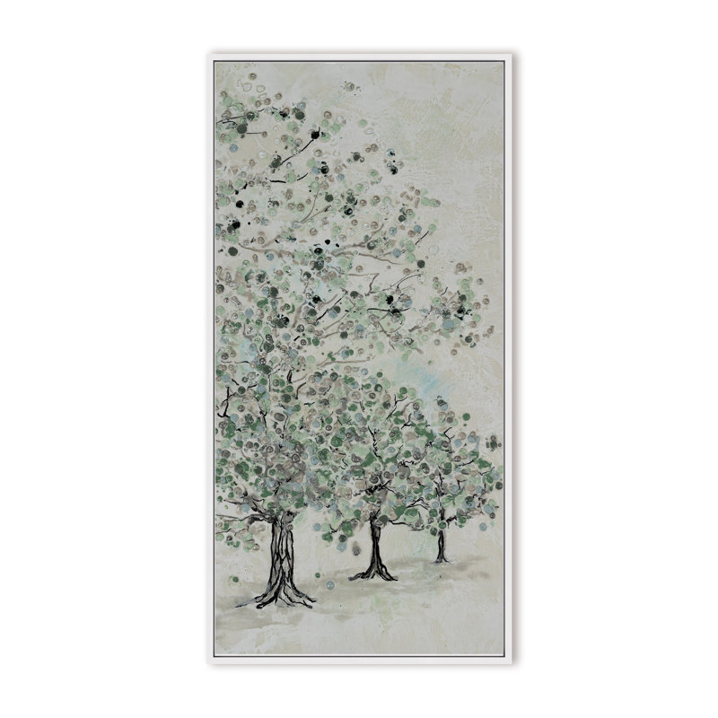Nature Inspired "Dappled Canopy" Canvas Wall Art By , 48" H x 24" W, Framed Canvas, White