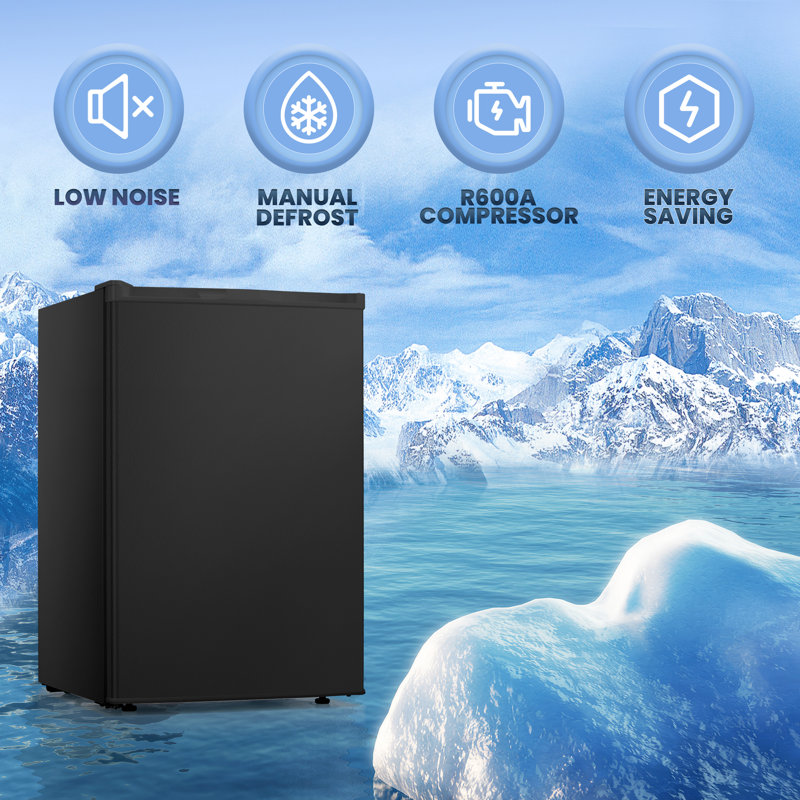 Upright Freezer, Energy Saving 3.0 Cu.ft Single Door Compact Upright Freezer With Reversible Door, Black