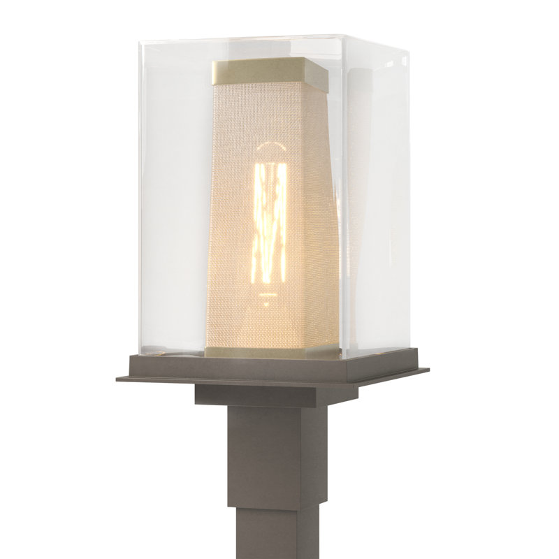 Tête de lanterne câblée 1 lumière H 18 po Polaris, Or côtier, Fumée noire côtière