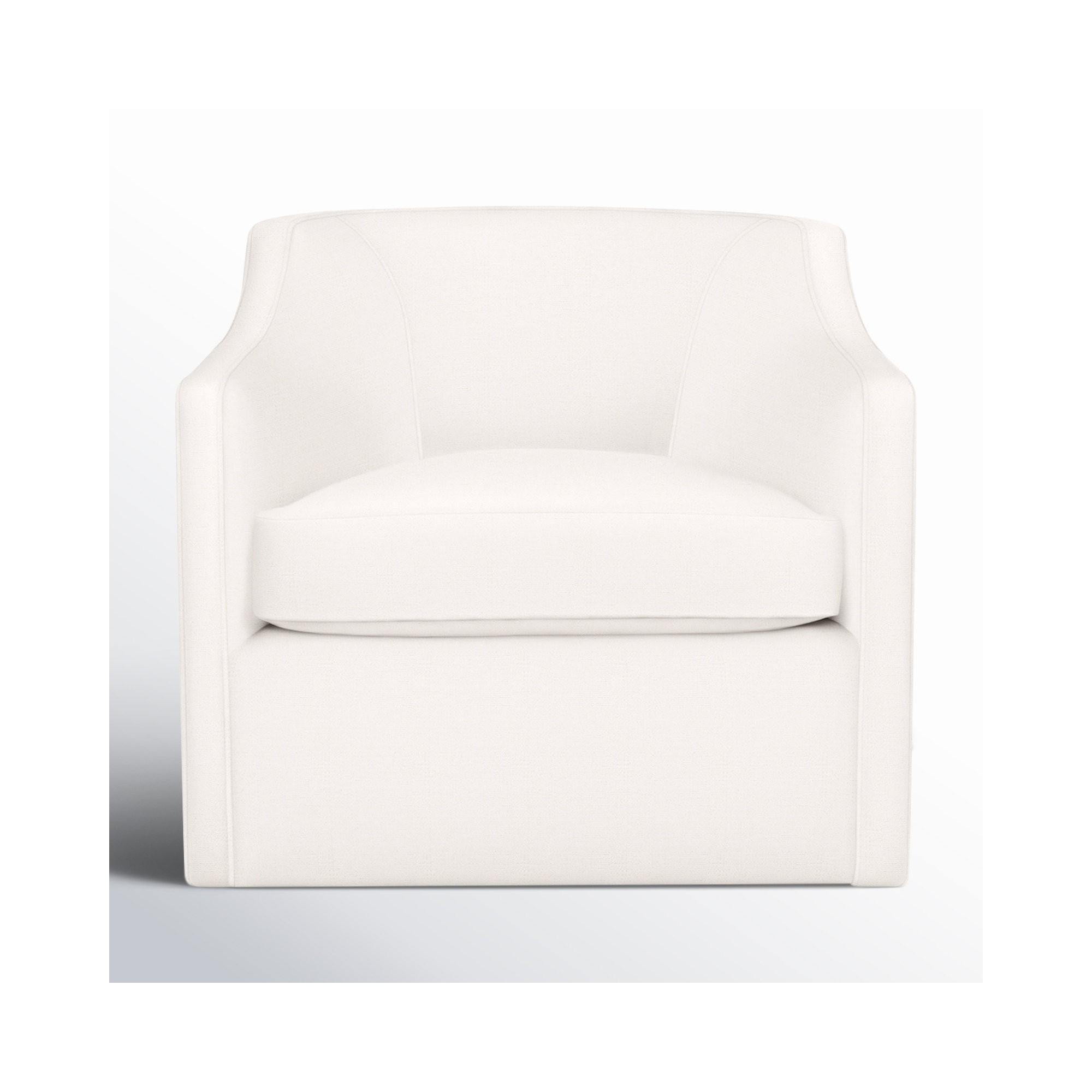 Marietta Upholstered Swivel Armchair, Lena Off White Performance Linen Blend