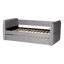 Lit de jour simple en velours gris clair Alishia Baxton Studio Finch-102079535