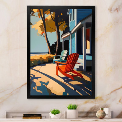 "Blue and Red Cityscape Chronicles", reproduction d'art sur toile