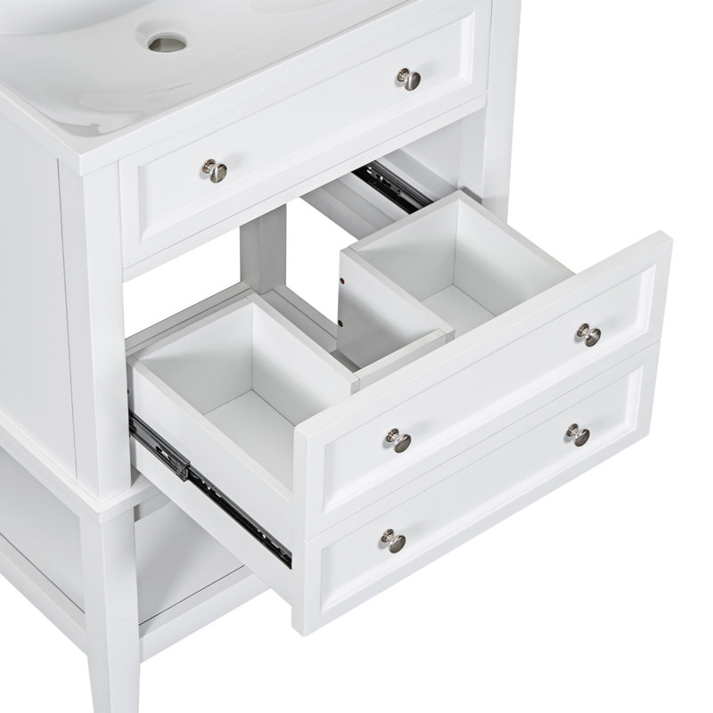 Single Bathroom Vanity Base Only in White