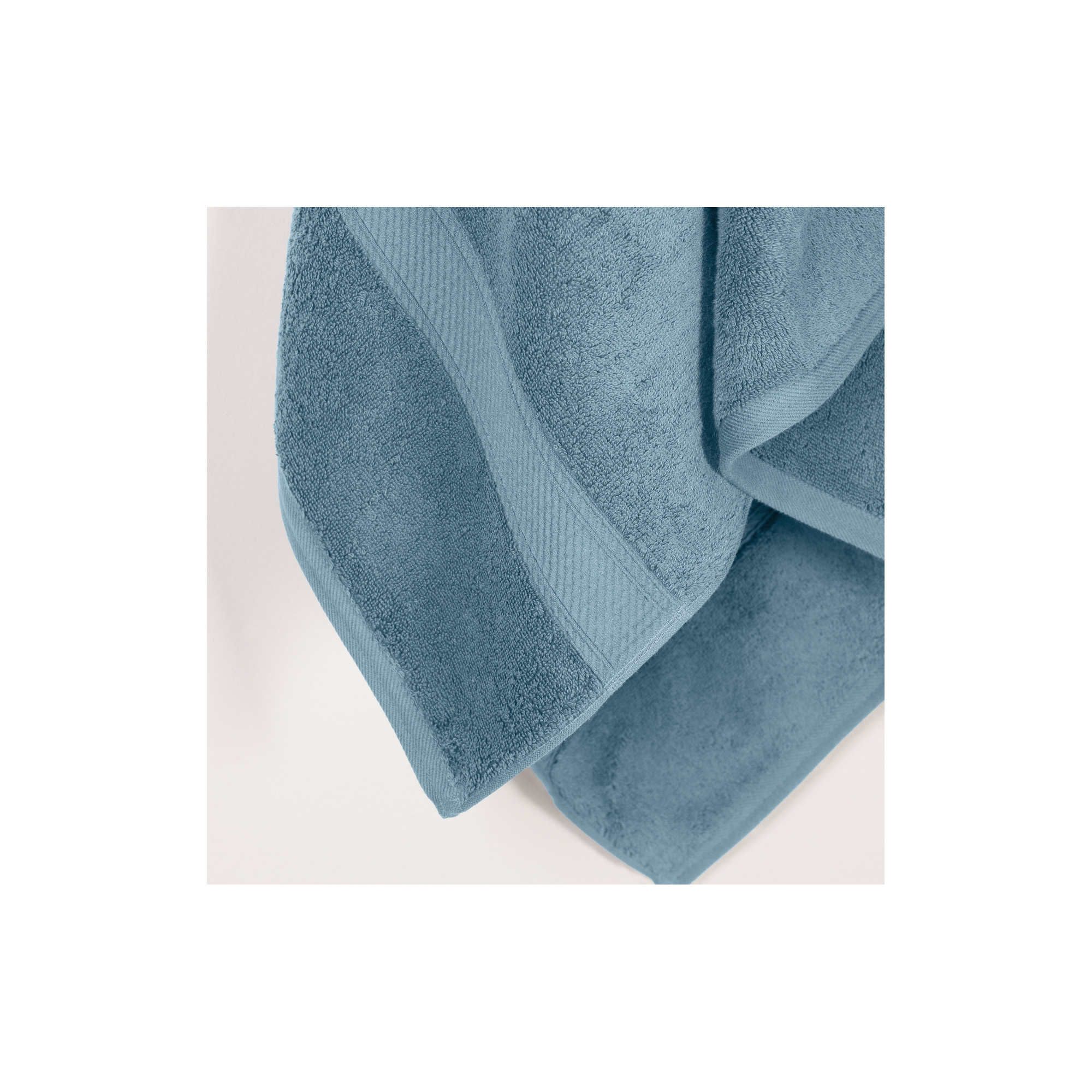 Renata 800 GSM 2 Piece Certified Egyptian Cotton Bath Towel Set , Denim Blue