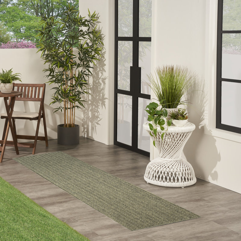Tapis d'extérieur Cantara, Vert / olive, Tapis de couloir 2 pi 2 po x 10 pi