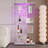 Two-Door Glass Display Cabinet With 4 Shelves & Led Lights - For Living Room, Bedroom, Cabin 64.7"*31.7"*14.3", White Tempered Black Frame And In Strong