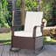 Fauteuil inclinable d'extérieur en osier avec dossier et repose-pieds réglables, chaise longue en rotin PE pour patio et jardin, beige