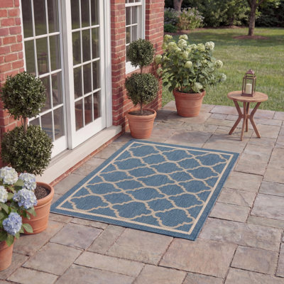 Tapis d'intérieur / extérieur à motif géométrique Herefordshire Performance