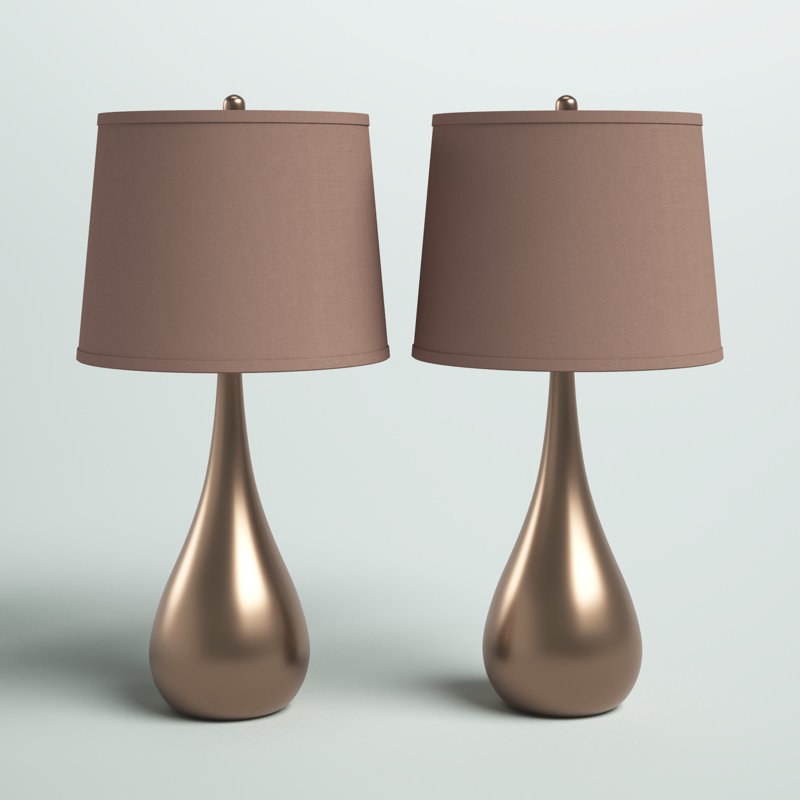 Ensemble de lampes de table standard Mcmunn, Brun, Powder Pewter