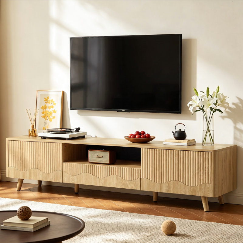 Meuble télé 62 po avec rangement, 62", Jaune