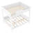 Full Wood Bunk Bed with Storage Shelf and Bookshelf, Detachable Bunk Bed Frame with Ladder and Guardrails, White-785799735-785799733