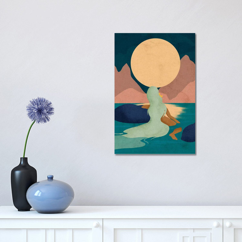 Aquarius Moon par Reyna Noriega - reproduction imprimée, Toile tendue, H 18 po x l 12 po x 1,5 po, Pas de tapis