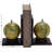 Wood World Map Decorative Bookends Globe Non Skid Bookends, Set Of 2 Office Bookends8"H, 6"W, Brown