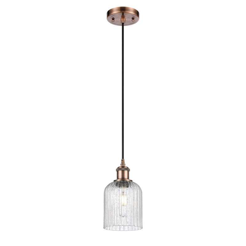 Luminaire suspendu 1 lumière Aalina, Cuivre antique, Granuleux