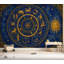 Papier peint adhésif peler et coller Zodiac Constellation Cercle bleu foncé étoilé autocollant amovible Papier contact mural pour le salon Chambre à coucher H 69 po x l 96 po-1738353215