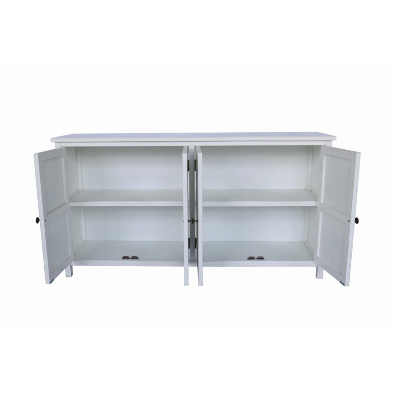 60"White Accent Cabinet With 4 Doors