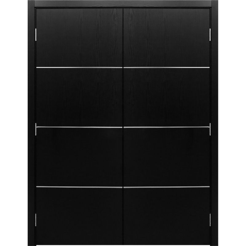 Double porte intérieure stratifiée HG-008, 36 po x 80 po, Réversible, Bois de frêne noir