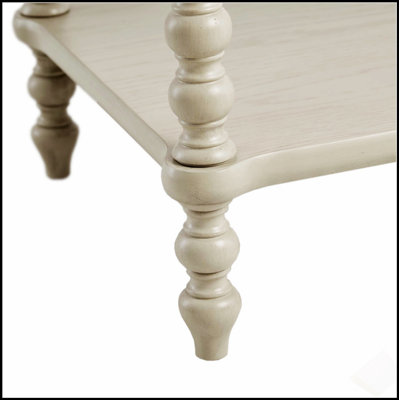 Solid Wood Two-Drawer Nightstand with Natural White Wash Finish and Classic Rotating Legs, Perfect for Bedroom and Living Room Decor.