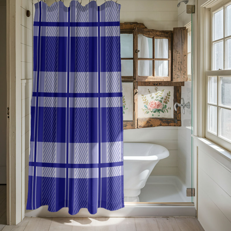 Rideau de douche blanc marine, H 74 po x l 71 po