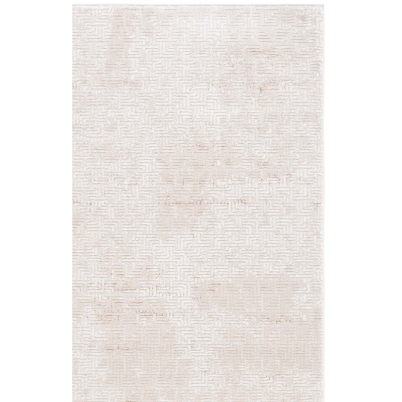 Tapis géométrique tissé à la machine en taupe / beige Alnitak, Rectangle 5 pi 3 po x 7 pi 6 po