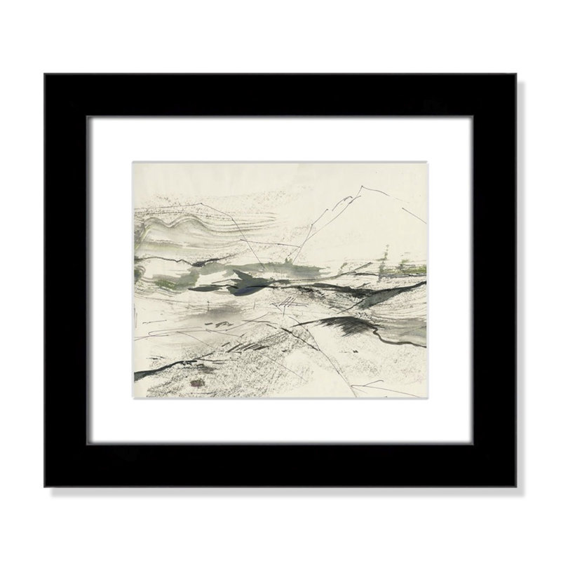 Green Sketches by PI Studio, 14.5" H x 16.5" W x 1.25" D, White, Black Cube Picture Framed