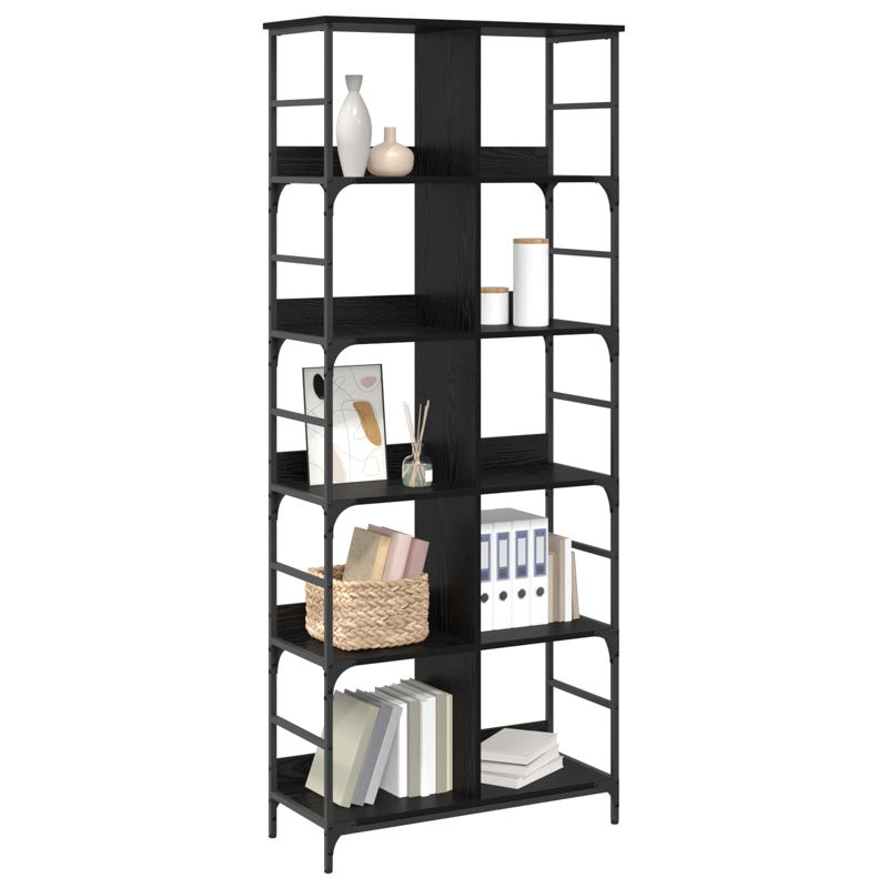 78.5 cm W Standard Bookcase, 188.5 cm H x 78.5 cm W x 33 cm D x, Black Oak