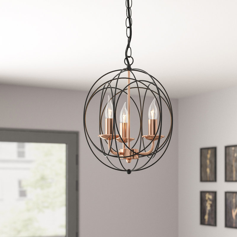 Mcgowan 3 - Light Black/Copper Sphere Pendant