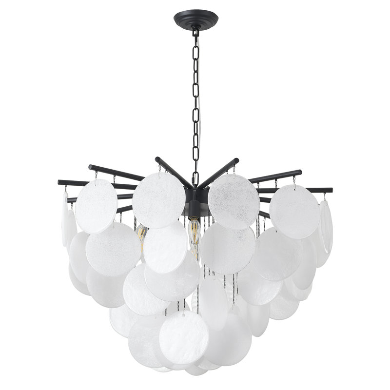 Transitional 7 Light Glass Petal Chandelier
