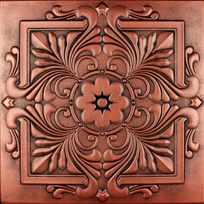 Carreau de plafond en polystyrène 1,6 pi x 1,6 pi Victorian, Cuivre antique