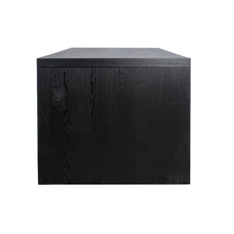 Gabler 64'' Ash Wood Waterfall Dining Table, Black