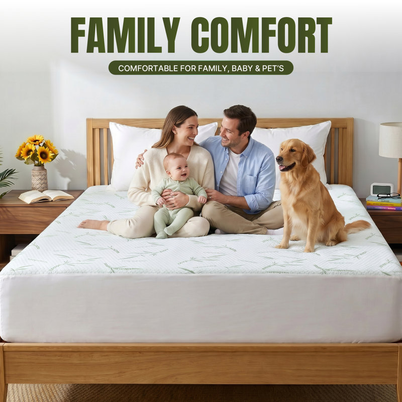 Beddora King Waterproof Bamboo Mattress Protector – Cooling Breathable Rayon from Bamboo Mattress Cover, Deep Pocket 21” Fitted Mattress Protector, Hypoallergenic Noiseless Bed Cover