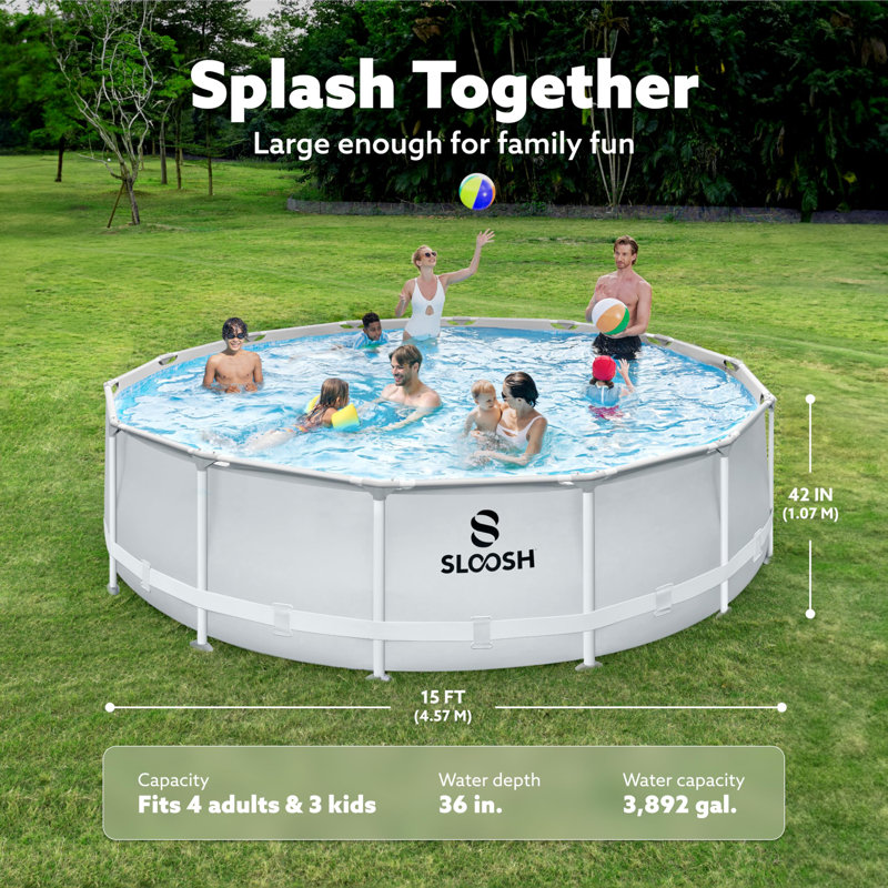 Piscine hors-terre ronde de 15 pi x 42 po avec pompe et échelle