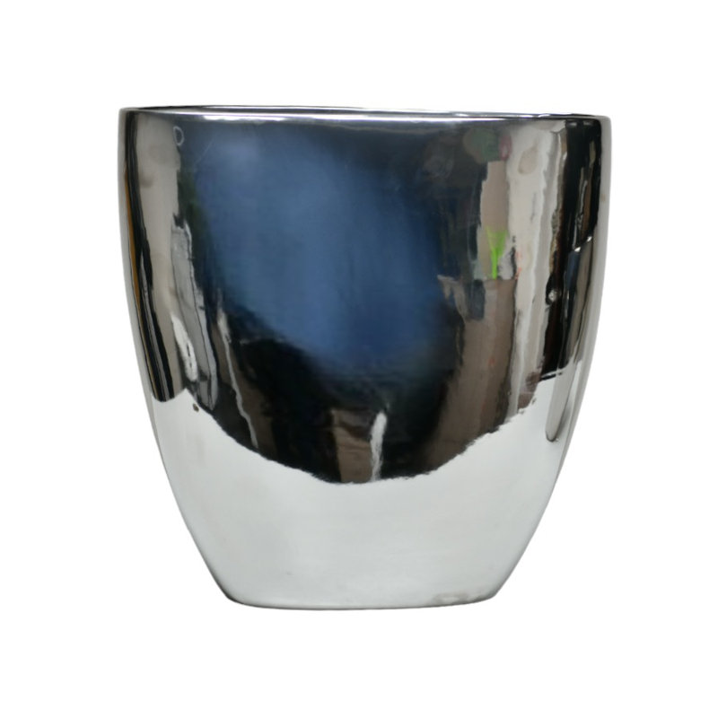 Marple Handmade Ceramic Table Vase, Silver